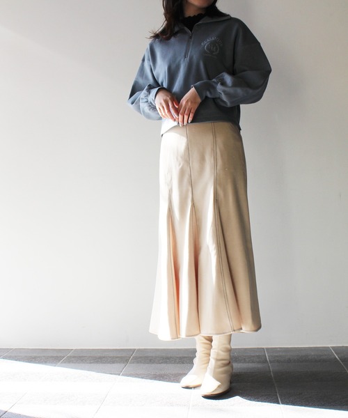 NOMAE（ノーマエ）の「【NOMAE】ハーフZIPカレッジロゴトレーナー（スウェット・レディース・ホワイト/ライトブルー/ライトグリーン/ダークブルー・FREE）」の11枚目の写真