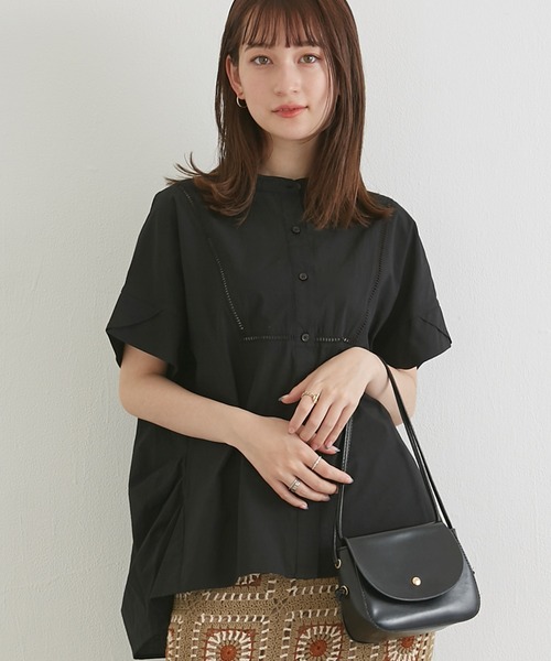 LAVEANGE（ラビアンジェ）の「[新色追加]ハシゴレースブザムブラウス（シャツ/ブラウス・レディース・ブラウン/オフホワイト/ブラック/ライトブルー・L/3L/4L/M/LL）」の18枚目の写真