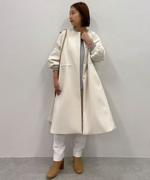 BEARDSLEY（ビアズリー）の「強ストレッチ・透け防止・UVカット・洗濯可能な高機能タックスリムパンツ（その他パンツ・レディース・ホワイト/カーキ/ブラック・0/1/2）」の9枚目の写真