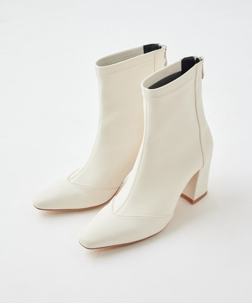 MIIA（ミーア）の「【入荷禁止】フェイクレザーショートブーツ（ブーツ・レディース・ブラック/オフホワイト・MEDIUM/LARGE）」の4枚目の写真