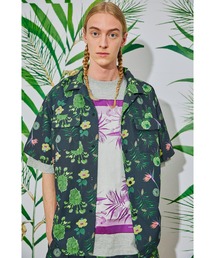 AlexanderLeeChang アレキサンダーリーチャン / SO PLANTS SHIRTS プランツグラフィックビッグシルエットシャツ セットアップ 撥水 防水 / AC022201