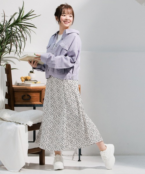 Honeys（ハニーズ）の「後レースアップＧジャン（デニムジャケット・レディース・ラベンダー/ブルー/ライトインディゴブルー/ホワイト/ベージュ・S/M/L）」の10枚目の写真