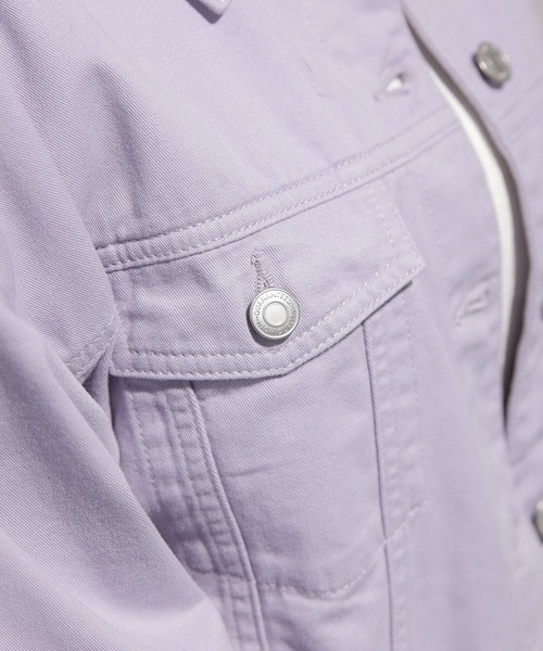 Honeys（ハニーズ）の「後レースアップＧジャン（デニムジャケット・レディース・ラベンダー/ブルー/ライトインディゴブルー/ホワイト/ベージュ・S/M/L）」の14枚目の写真