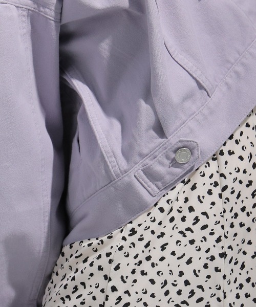 Honeys（ハニーズ）の「後レースアップＧジャン（デニムジャケット・レディース・ラベンダー/ブルー/ライトインディゴブルー/ホワイト/ベージュ・S/M/L）」の16枚目の写真