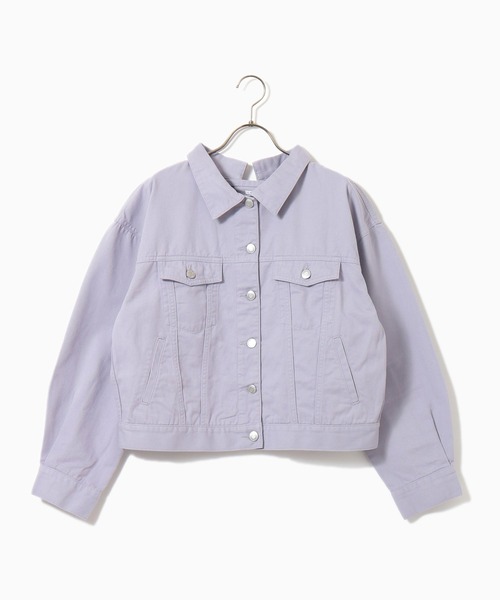 Honeys（ハニーズ）の「後レースアップＧジャン（デニムジャケット・レディース・ラベンダー/ブルー/ライトインディゴブルー/ホワイト/ベージュ・S/M/L）」の18枚目の写真