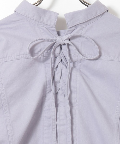 Honeys（ハニーズ）の「後レースアップＧジャン（デニムジャケット・レディース・ラベンダー/ブルー/ライトインディゴブルー/ホワイト/ベージュ・S/M/L）」の20枚目の写真