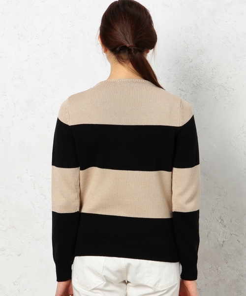 green label relaxing（グリーンレーベルリラクシング）の「GT C WIDE BOR ボトルネック プルオーバー ニット ◆（ニット/セーター・レディース・ブラック/ベージュ・フリー）」の5枚目の写真