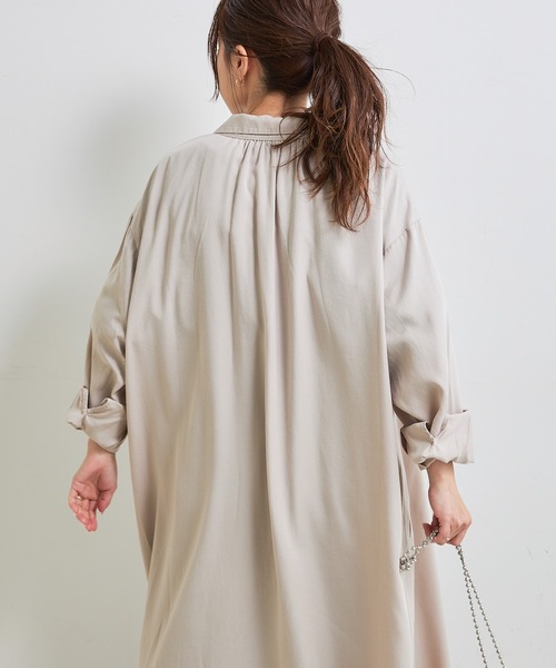 CIAOPANIC TYPY(チャオパニックティピー)の「テンセルロングシャツワンピース(シャツワンピース・レディース・チャコールグレー/ベージュ/カーキ/グレー系その他・ONE SIZE)」の21枚目の写真