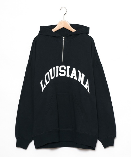 AS KNOW AS PINKY(アズノゥアズピンキー)の「ハーフジップ 楽しみロゴフーディ(パーカー・レディース・ブラック/オフホワイト/サックスブルー/杢グレー・FREE)」の3枚目の写真