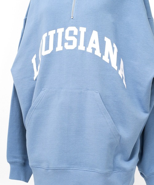 AS KNOW AS PINKY(アズノゥアズピンキー)の「ハーフジップ 楽しみロゴフーディ(パーカー・レディース・ブラック/オフホワイト/サックスブルー/杢グレー・FREE)」の5枚目の写真