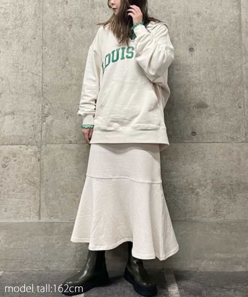 AS KNOW AS PINKY(アズノゥアズピンキー)の「ハーフジップ 楽しみロゴフーディ(パーカー・レディース・ブラック/オフホワイト/サックスブルー/杢グレー・FREE)」の16枚目の写真