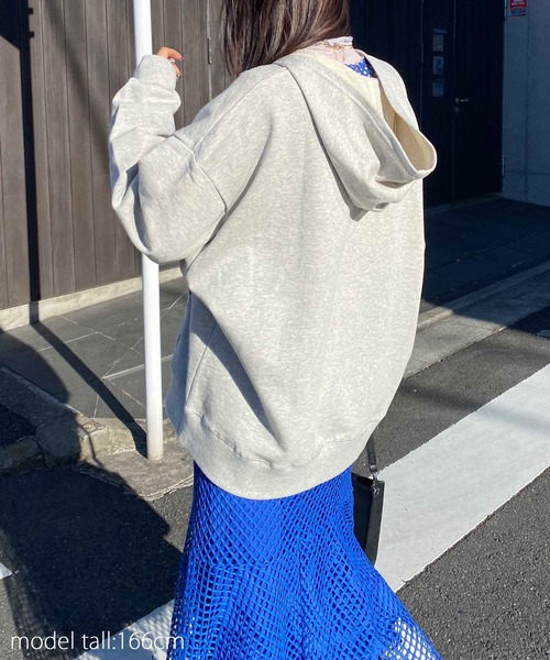 AS KNOW AS PINKY(アズノゥアズピンキー)の「ハーフジップ 楽しみロゴフーディ(パーカー・レディース・ブラック/オフホワイト/サックスブルー/杢グレー・FREE)」の21枚目の写真