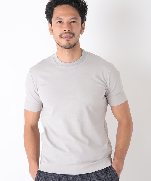MEN'S BIGI(メンズビギ)の「シルケットスムースクルーネックTシャツ/ACTIVE TAILORライン(Tシャツ/カットソー・メンズ・ホワイト/ブラック/ネイビー/グレー・01/02/03/04)」の5枚目の写真