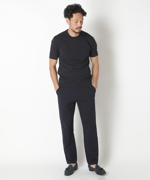 【ACTIVE TAILOR】シルケットスムースクルーネックTシャツ ACTIVE TAILOR】シルケットスムースクルーネックロングTシャツ