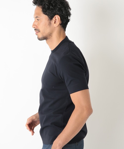 【ACTIVE TAILOR】シルケットスムースクルーネックTシャツ ACTIVE TAILOR】シルケットスムースクルーネックロングTシャツ