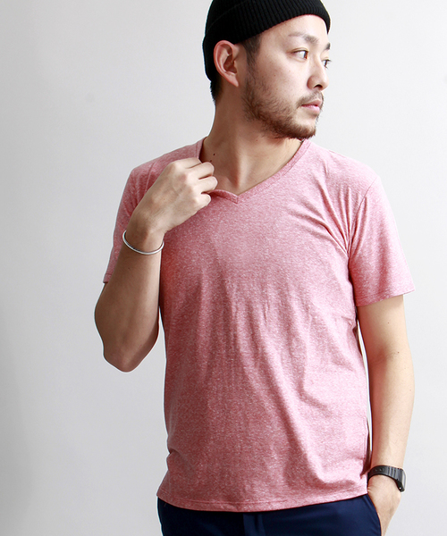 WEGO（ウィゴー）の「WEGO/VネックTシャツ（Tシャツ/カットソー・メンズ・ホワイト/サックスブルー/イエロー/レッド・SMALL/LARGE/MEDIUM）」の4枚目の写真