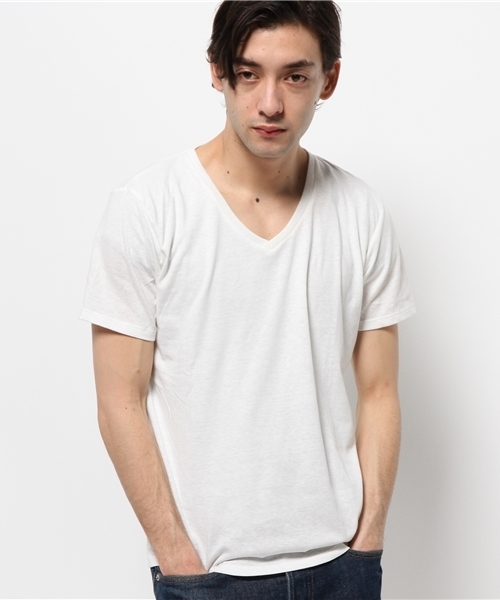 WEGO（ウィゴー）の「WEGO/VネックTシャツ（Tシャツ/カットソー・メンズ・ホワイト/サックスブルー/イエロー/レッド・SMALL/LARGE/MEDIUM）」の11枚目の写真