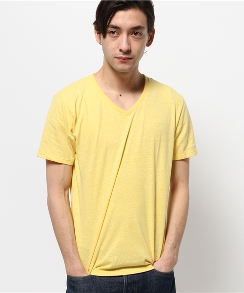 WEGO（ウィゴー）の「WEGO/VネックTシャツ（Tシャツ/カットソー・メンズ・ホワイト/サックスブルー/イエロー/レッド・SMALL/LARGE/MEDIUM）」の13枚目の写真