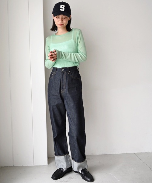 CANAL JEAN（キャナルジーン）の「El mar(エルマール) シアーロングTシャツ（Tシャツ/カットソー・レディース・ホワイト/ブラック/パープル/ピンク/グリーン・ONE SIZE）」の4枚目の写真