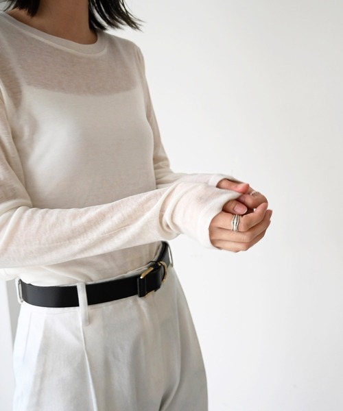 CANAL JEAN（キャナルジーン）の「El mar(エルマール) シアーロングTシャツ（Tシャツ/カットソー・レディース・ホワイト/ブラック/パープル/ピンク/グリーン・ONE SIZE）」の8枚目の写真