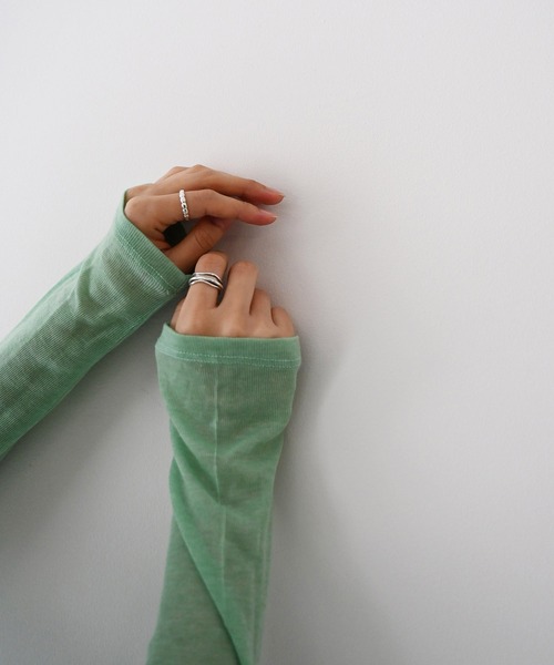 CANAL JEAN（キャナルジーン）の「El mar(エルマール) シアーロングTシャツ（Tシャツ/カットソー・レディース・ホワイト/ブラック/パープル/ピンク/グリーン・ONE SIZE）」の13枚目の写真