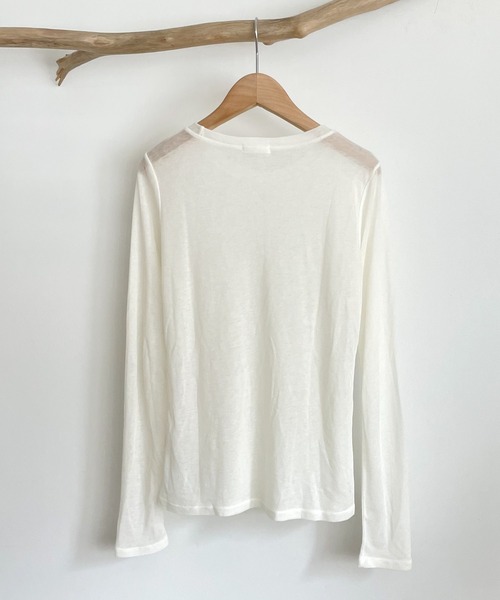 CANAL JEAN（キャナルジーン）の「El mar(エルマール) シアーロングTシャツ（Tシャツ/カットソー・レディース・ホワイト/ブラック/パープル/ピンク/グリーン・ONE SIZE）」の22枚目の写真