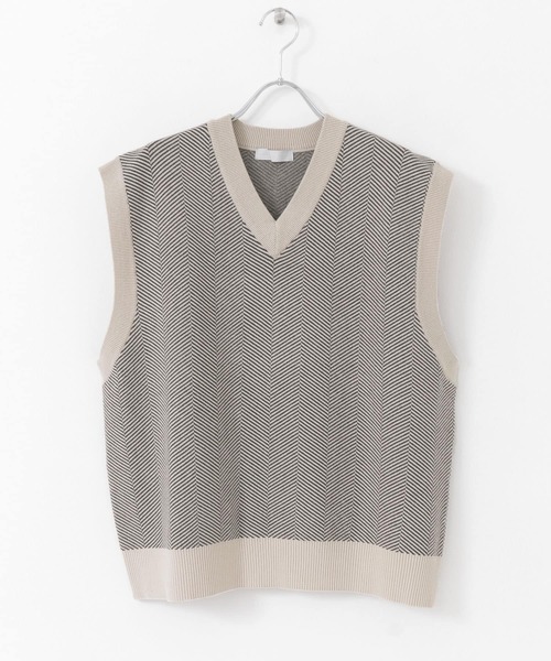 SENSE OF PLACE by URBAN RESEARCH（センスオブプレイスバイアーバンリサーチ）の「『sakasa×SOP』ストレッチVネックベスト（ベスト・メンズ・ベージュ/アイボリー/ブラック/ブルー/ブラック系その他・MEDIUM/LARGE）」の20枚目の写真