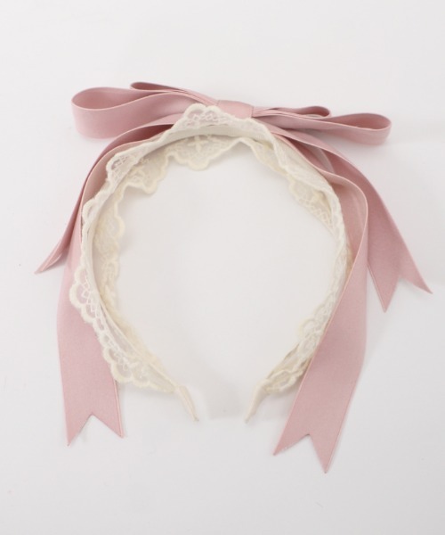 axes femme kawaii（アクシーズファムカワイイ）の「レースリボンカチューシャ（カチューシャ・レディース・ピンク/レッド/ブラック/ラベンダー・MEDIUM）」の15枚目の写真