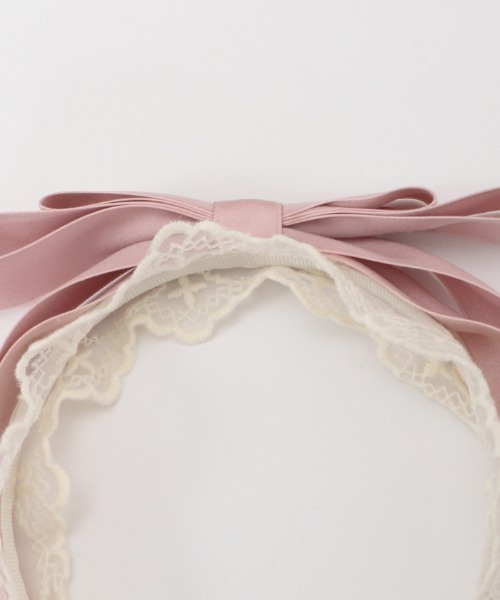 axes femme kawaii（アクシーズファムカワイイ）の「レースリボンカチューシャ（カチューシャ・レディース・ピンク/レッド/ブラック/ラベンダー・MEDIUM）」の17枚目の写真