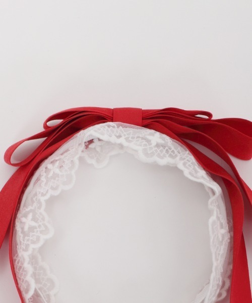 axes femme kawaii（アクシーズファムカワイイ）の「レースリボンカチューシャ（カチューシャ・レディース・ピンク/レッド/ブラック/ラベンダー・MEDIUM）」の22枚目の写真