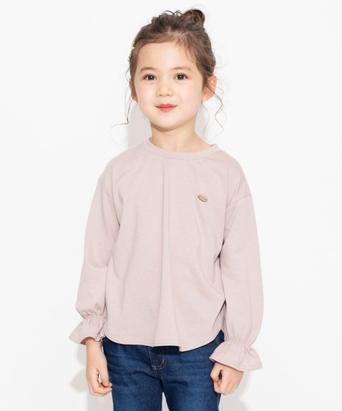 BRANSHES（ブランシェス）の「キャンディースリーブ長袖Tシャツ ロンT<br>（Tシャツ/カットソー・キッズ・ブラック/アイボリー/ブルー/ピンク・150/90/100/110/120/130/140）」の4枚目の写真