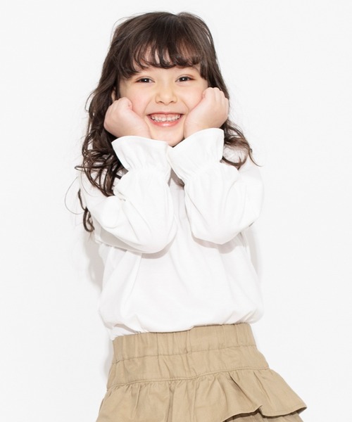 BRANSHES（ブランシェス）の「キャンディースリーブ長袖Tシャツ ロンT<br>（Tシャツ/カットソー・キッズ・ブラック/アイボリー/ブルー/ピンク・150/90/100/110/120/130/140）」の2枚目の写真