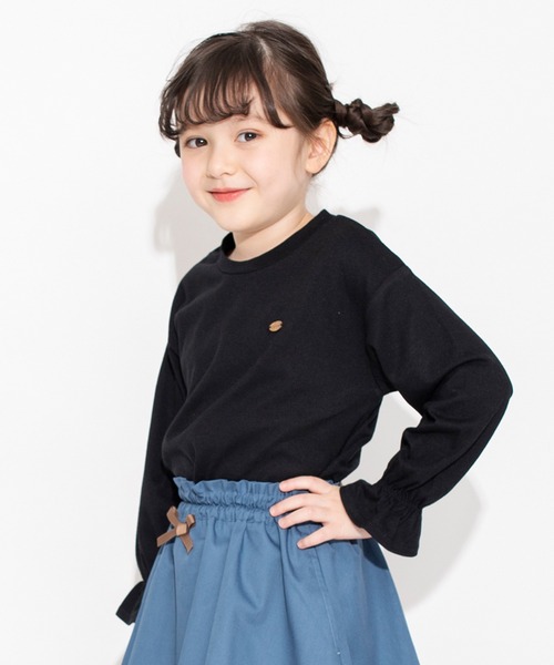 BRANSHES（ブランシェス）の「キャンディースリーブ長袖Tシャツ ロンT<br>（Tシャツ/カットソー・キッズ・ブラック/アイボリー/ブルー/ピンク・150/90/100/110/120/130/140）」の3枚目の写真