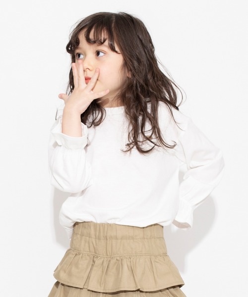 BRANSHES（ブランシェス）の「キャンディースリーブ長袖Tシャツ ロンT<br>（Tシャツ/カットソー・キッズ・ブラック/アイボリー/ブルー/ピンク・150/90/100/110/120/130/140）」の6枚目の写真