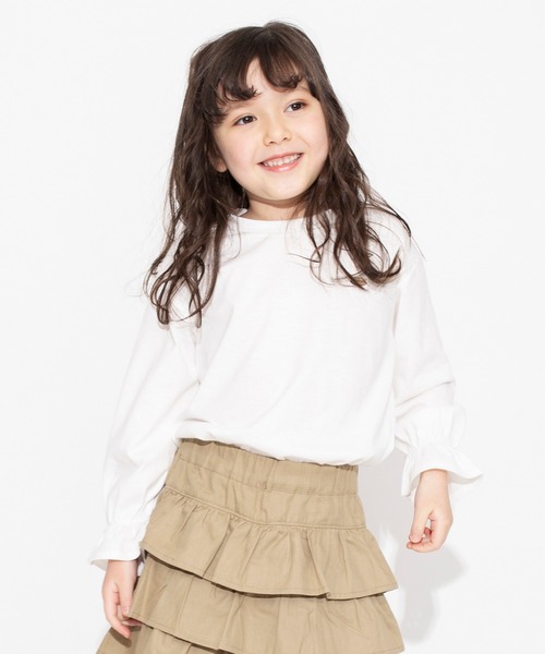 BRANSHES（ブランシェス）の「キャンディースリーブ長袖Tシャツ ロンT<br>（Tシャツ/カットソー・キッズ・ブラック/アイボリー/ブルー/ピンク・150/90/100/110/120/130/140）」の5枚目の写真