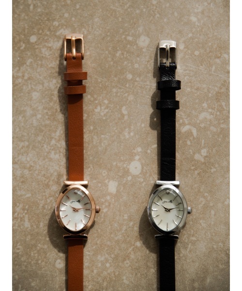 JUMELLE（ジュメロ）の「JMレザースリムウォッチ（アナログ腕時計・レディース・ブラック/ブラウン・FREE）」の6枚目の写真