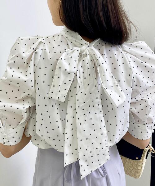 INGNI(イング)の「2WAYリボンハイネック/ブラウス(シャツ/ブラウス・レディース・サックスブルー系1/ブラック/ブラック系その他3/オフホワイト/ラベンダー/ホワイト系2・M)」の3枚目の写真