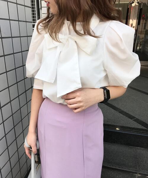 INGNI(イング)の「2WAYリボンハイネック/ブラウス(シャツ/ブラウス・レディース・サックスブルー系1/ブラック/ブラック系その他3/オフホワイト/ラベンダー/ホワイト系2・M)」の11枚目の写真