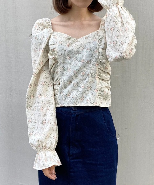 titty&Co. PETIT(ティティアンドコープティ)の「【titty&Co.PETIT】フラワーレースパフスリーブブラウス(シャツ/ブラウス・レディース・ホワイト/ブラック・FREE)」の6枚目の写真