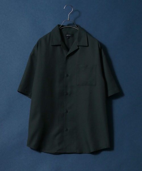 ANPAS（アンパス）の「ANPAS Twill Fabric Oversize Open Collar Shirt/ANPAS 別注 ツイル オーバーサイズ オープンカラーシャツ（シャツ/ブラウス・メンズ・ホワイト/チャコールグレー/ライトグレー/ブラック/ダークグリーン/ブルー/グレイッシュベージュ・M/L）」の6枚目の写真