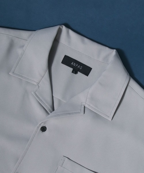 ANPAS（アンパス）の「ANPAS Twill Fabric Oversize Open Collar Shirt/ANPAS 別注 ツイル オーバーサイズ オープンカラーシャツ（シャツ/ブラウス・メンズ・ホワイト/チャコールグレー/ライトグレー/ブラック/ダークグリーン/ブルー/グレイッシュベージュ・M/L）」の11枚目の写真