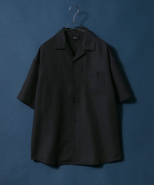 ANPAS（アンパス）の「ANPAS Twill Fabric Oversize Open Collar Shirt/ANPAS 別注 ツイル オーバーサイズ オープンカラーシャツ（シャツ/ブラウス・メンズ・ホワイト/チャコールグレー/ライトグレー/ブラック/ダークグリーン/ブルー/グレイッシュベージュ・M/L）」の18枚目の写真