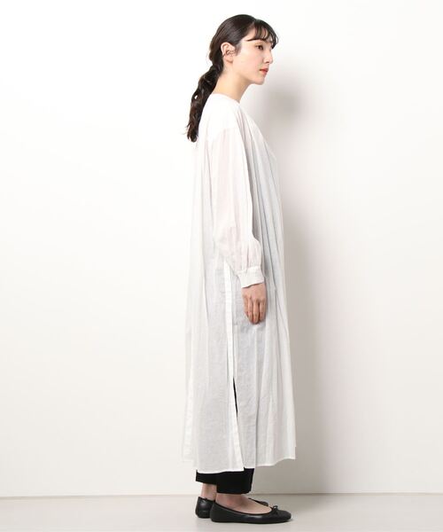 TITE IN THE STORE（ティテ　インザ　ストア）の「コットンボイル前後ボタンシャツワンピース（シャツワンピース・レディース・オレンジ/ブラック/ホワイト・38）」の4枚目の写真