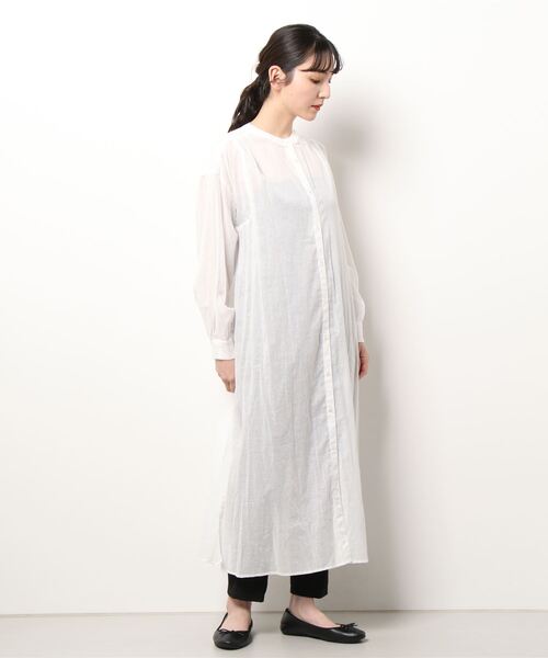 TITE IN THE STORE（ティテ　インザ　ストア）の「コットンボイル前後ボタンシャツワンピース（シャツワンピース・レディース・オレンジ/ブラック/ホワイト・38）」の9枚目の写真