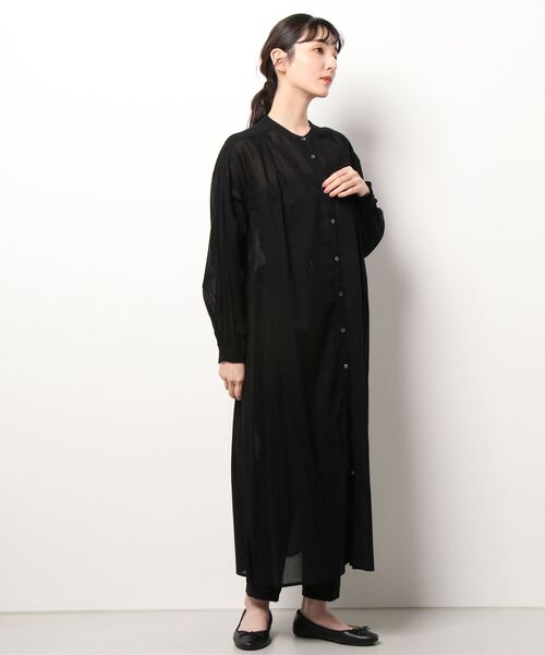 TITE IN THE STORE（ティテ　インザ　ストア）の「コットンボイル前後ボタンシャツワンピース（シャツワンピース・レディース・オレンジ/ブラック/ホワイト・38）」の11枚目の写真