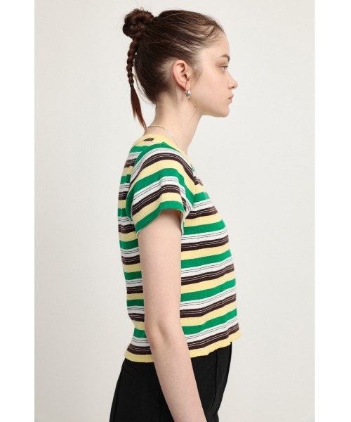 tシャツ sheer border top レディース ORCIVAL レディース オーシバル オーチバル ボートネック5分袖T