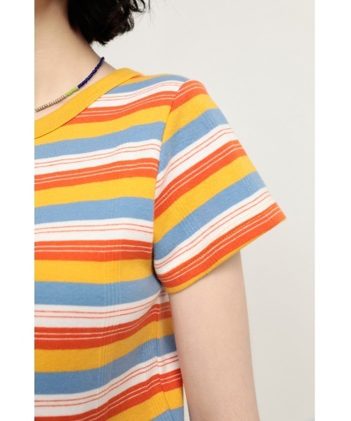【売れました】SLY(スライ)イエロー×ネイビーボーダーTシャツ SLY（スライ）の「MULTI BORDER TEE マルチボーダー Tシャツ（T