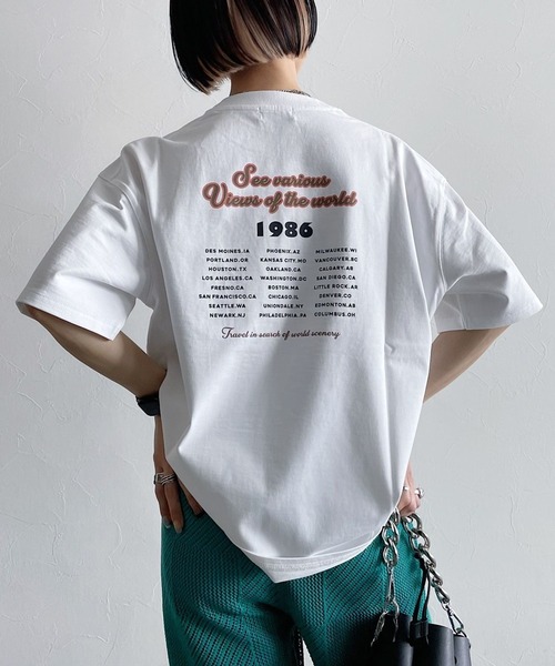 PAGEBOY（ページボーイ）の「アメリカンロックアートT（Tシャツ/カットソー・レディース・オフホワイト/ブラック/チャコール・FREE）」の5枚目の写真