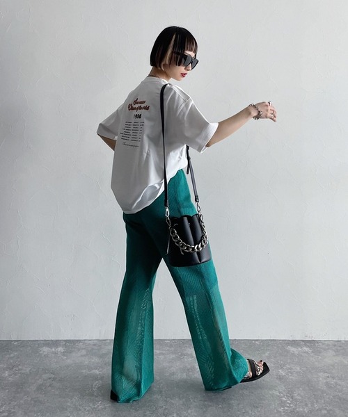 PAGEBOY（ページボーイ）の「アメリカンロックアートT（Tシャツ/カットソー・レディース・オフホワイト/ブラック/チャコール・FREE）」の6枚目の写真