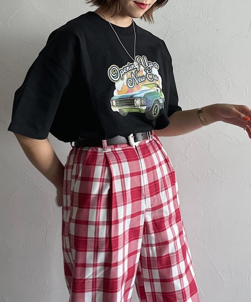 PAGEBOY（ページボーイ）の「アメリカンロックアートT（Tシャツ/カットソー・レディース・オフホワイト/ブラック/チャコール・FREE）」の9枚目の写真